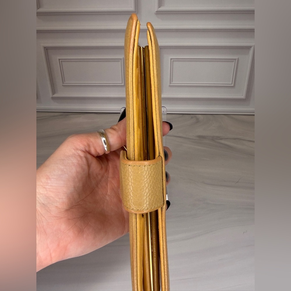 Chanel Mustard Yellow Caviar Leather Long Wallet – CC Logo | Authentic - Picture 6 of 12